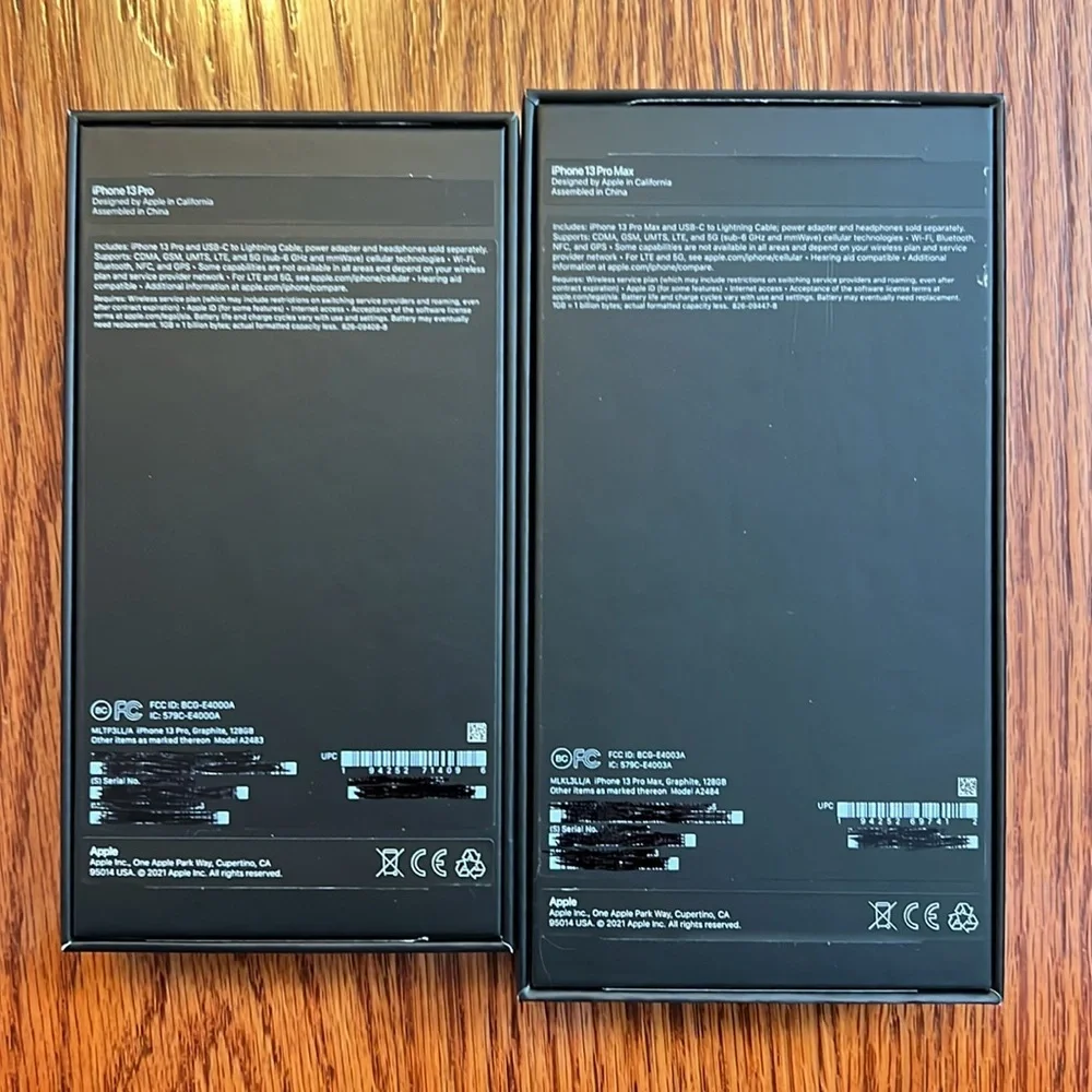 Apple iPhone 13 Pro and Pro Max Empty Boxes